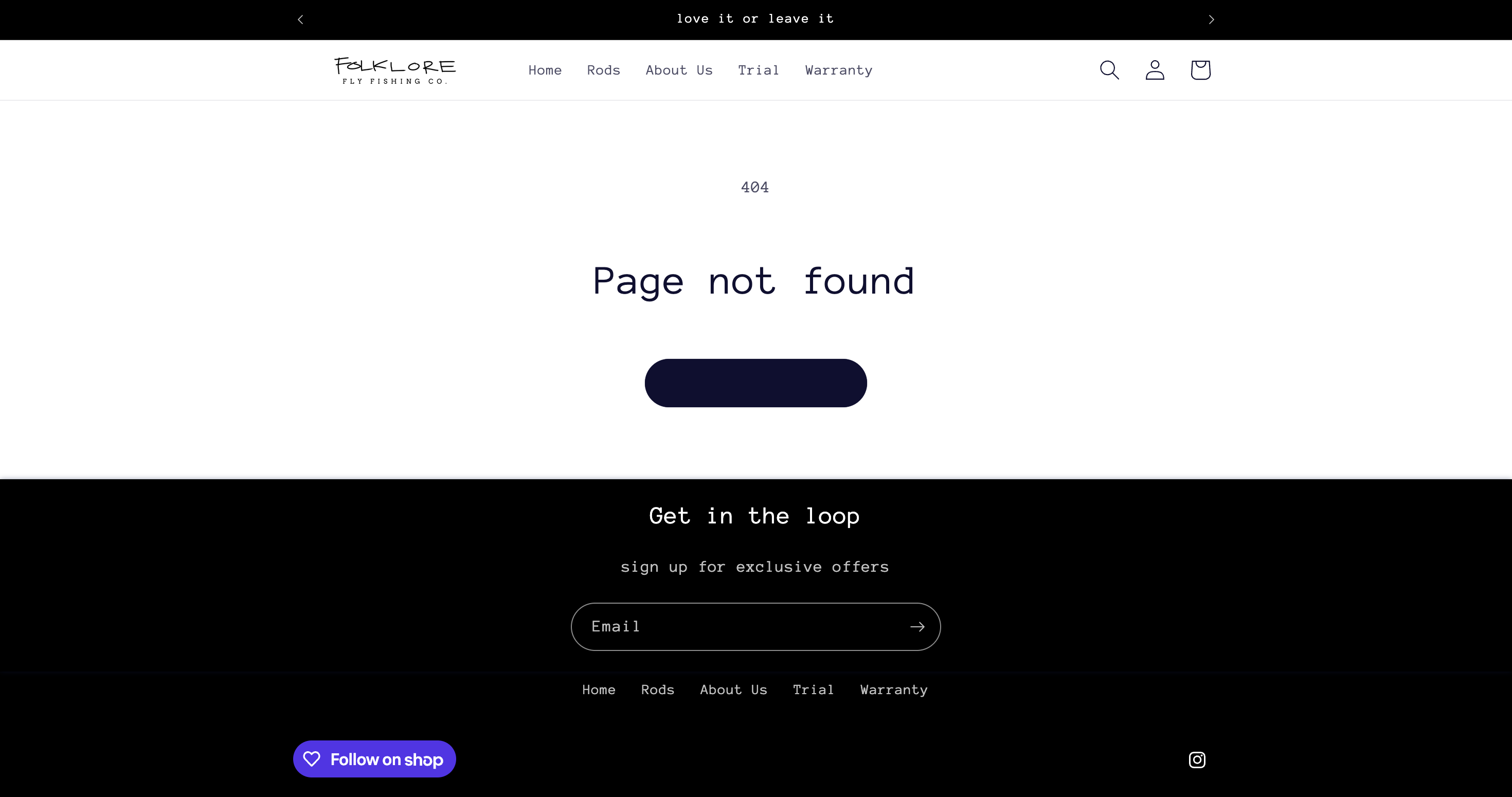 Original Folklore Trial page showing a 404 error